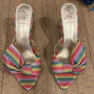 Antonio Melani Multicolor Striped Heels